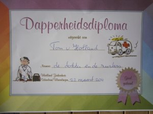 Dapperheidsdiploma van onze held!